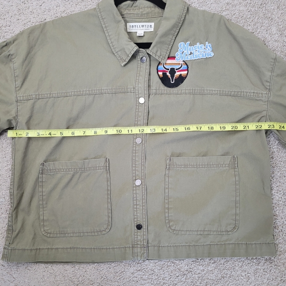 Idyllwind Miranda Lambert Military Green Patch Utility Jacket. Size XL - Picture 10 of 12